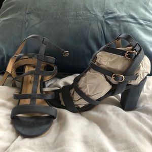 Lolashoetique Strappy Slate Suede Sandal Heel